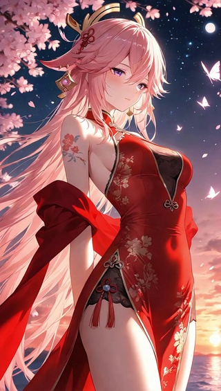 八重神子丨红色旗袍丨