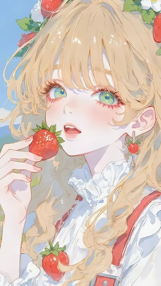 可爱草莓女孩
