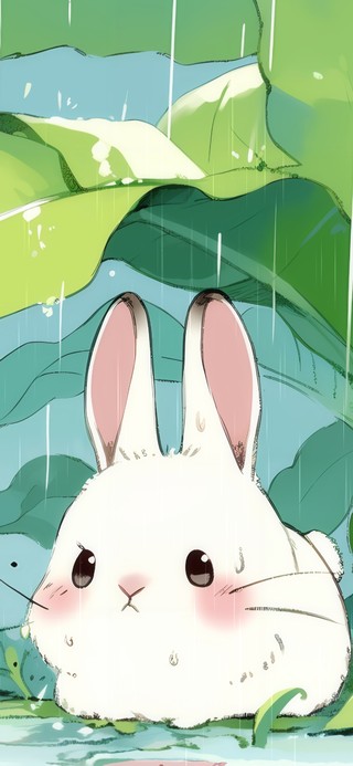 躲雨小兔