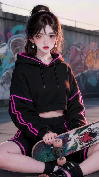 滑板女孩