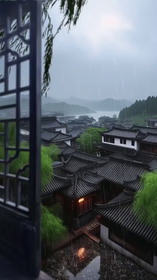 天在下雨，我在想你。