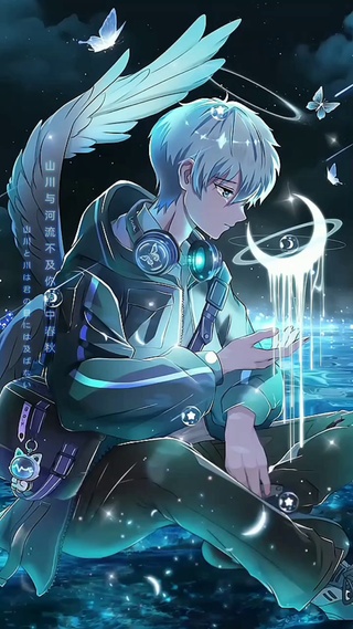 伤感翅膀天使少年撒满星河