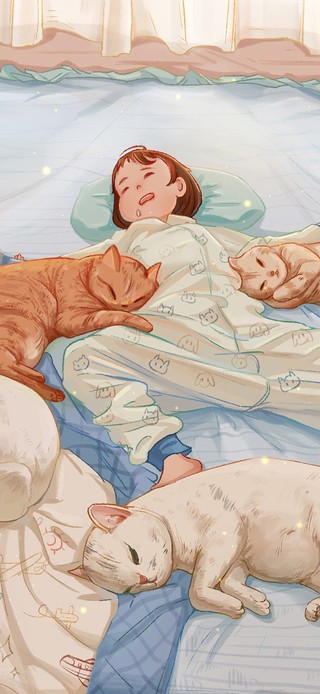治愈温馨猫猫和女孩