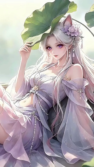 夏窗遮阳猫耳少女