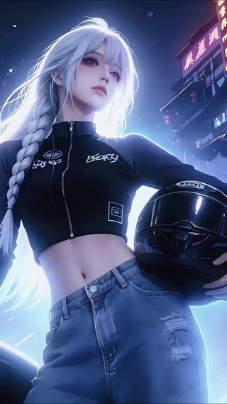 赛博朋克机车少女