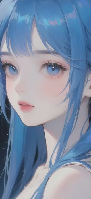 蓝发少女的眼眸
