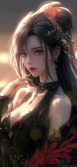 黑衣古风美人