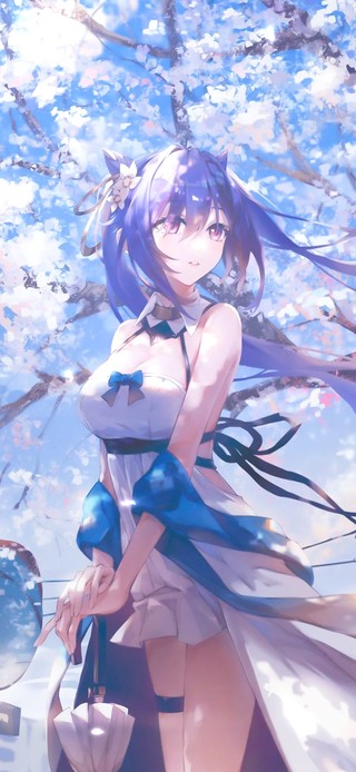 樱花树下的美少女