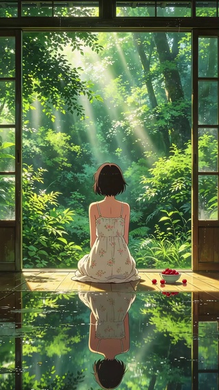 小清新美女背影壁纸