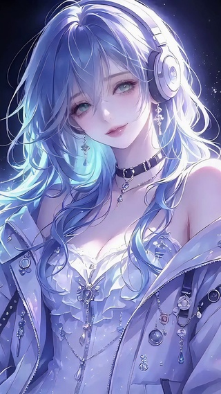 治愈系耳机星空少女