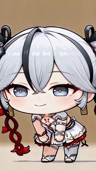 可爱Q版白毛动漫美少女