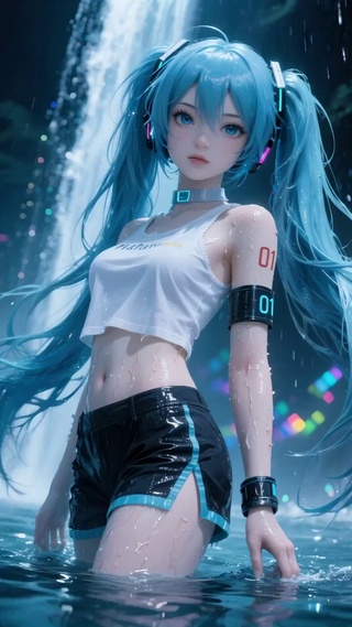 蓝发少女初音