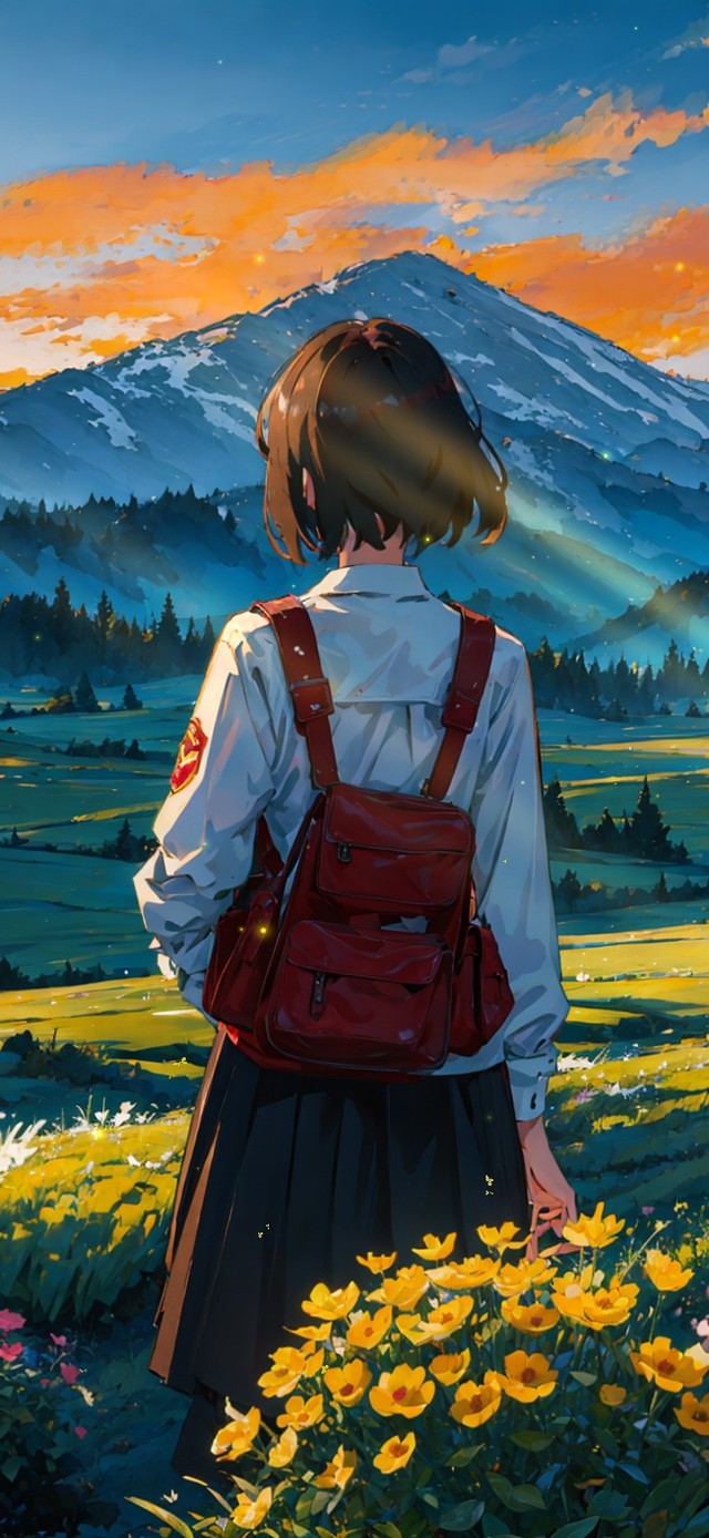 唯美花海少女