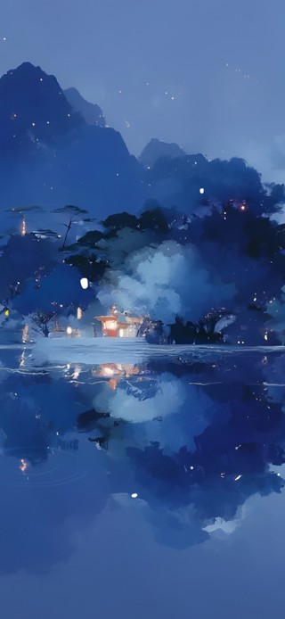 江渚之上孔明灯！