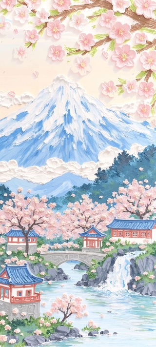 樱雪山川·桥乡画境