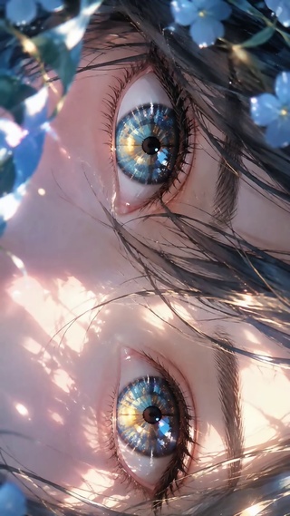 蓝色系眨眼