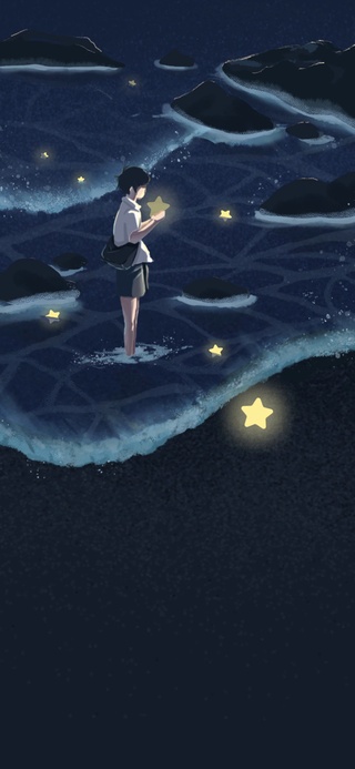 夏日荧光海