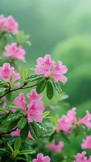 雨中杜鹃花