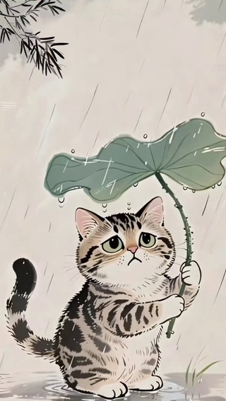 雨中猫咪