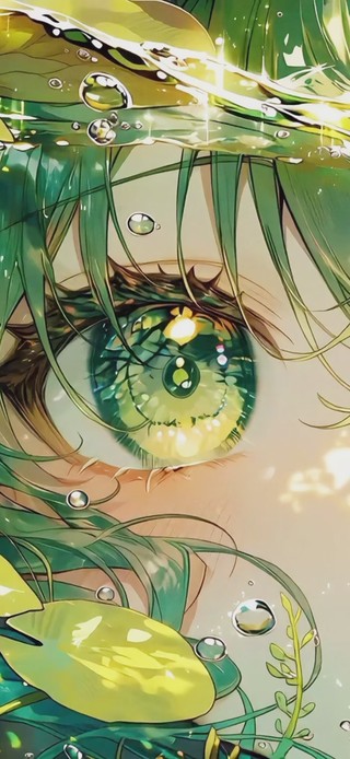 绿色水下少女