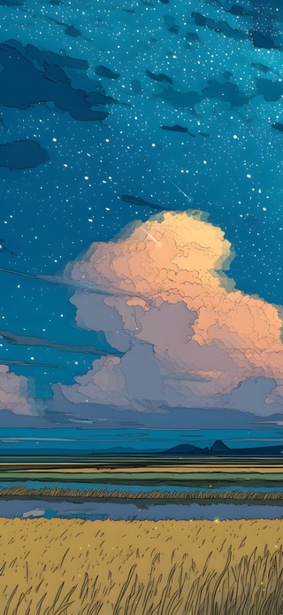 星空下的乡村站台