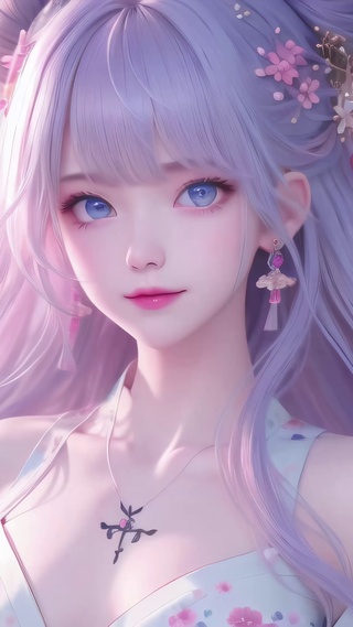 元气阳光清纯可爱古风长发美女