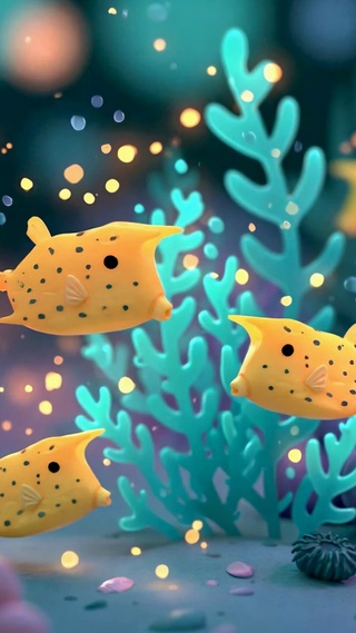 3D梦幻海底治愈可爱小鱼