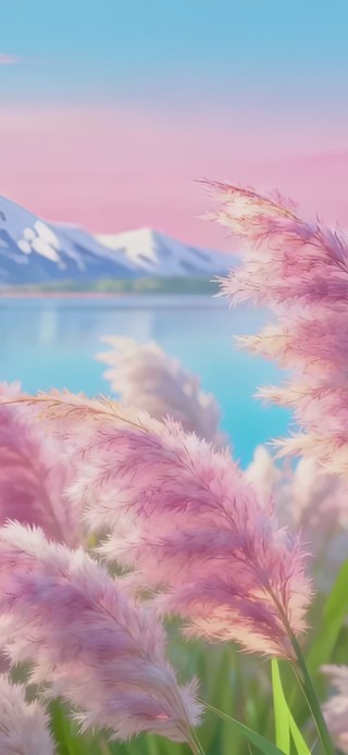 梦幻粉彩芦苇丛