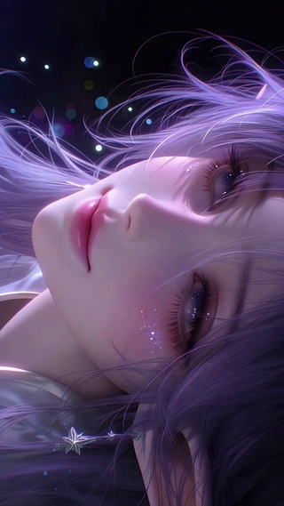 紫发星光精灵美少女