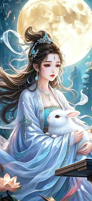 中秋友访的悟空和嫦娥