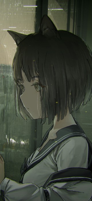 治愈唯美雨天机场少女