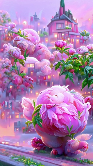 粉粉的牡丹花