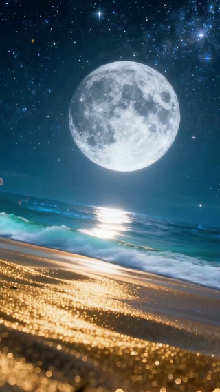 月夜荧光海