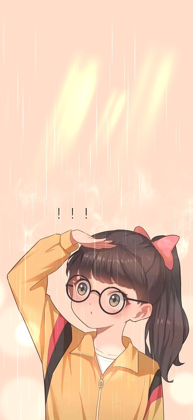 4k 雨天等伞的女孩