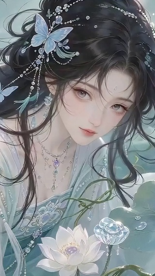 薄荷系荷塘古风少女