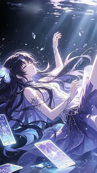幻蝶深海塔罗牌少女
