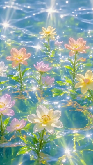 水面波光花影