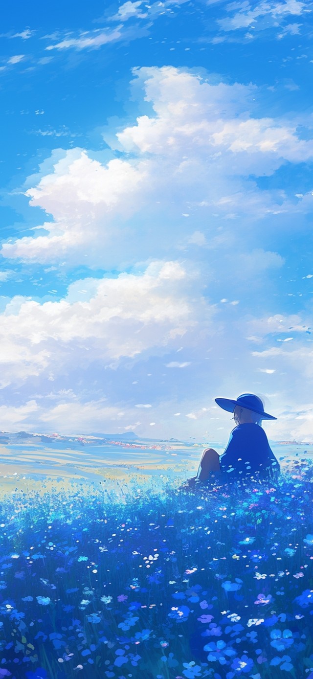 唯美草地女孩