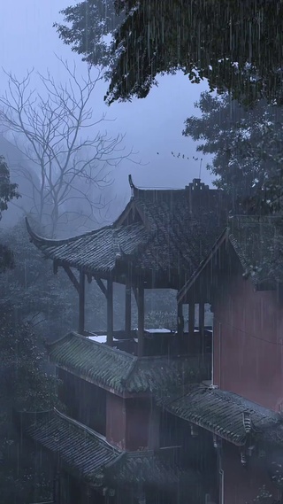 4K雨景
