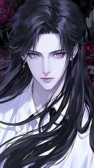 玫瑰墙长发动漫美男帅哥