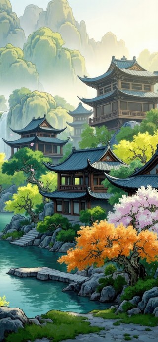 春花烂漫古风仙境