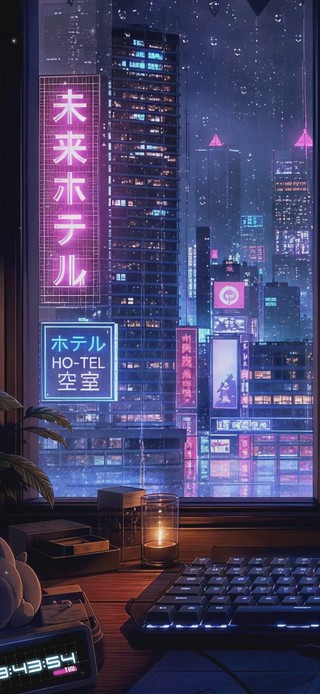赛博雨滴屏（互动版）