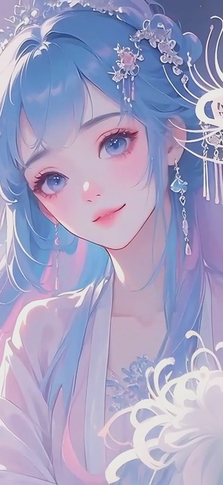白色曼珠沙华少女