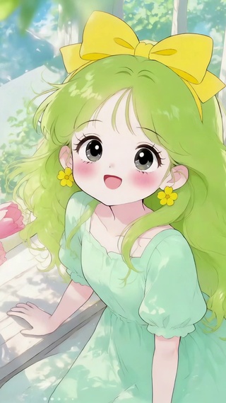 窗边清新小女孩