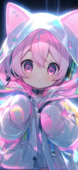 4k雨天萌系女孩