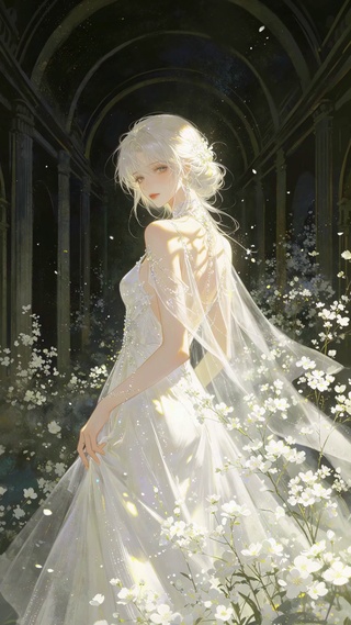 花海白纱美女