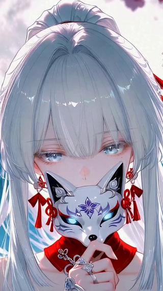 月下狐面少女