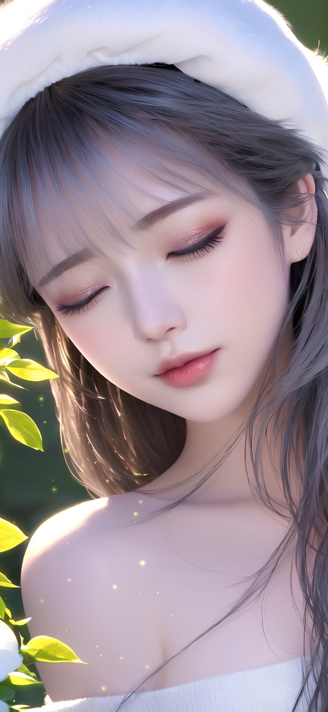 小清新治愈花丛少女