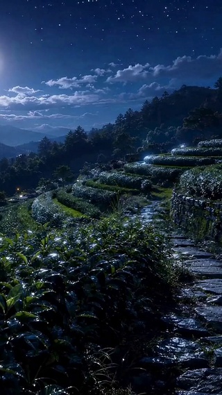 月下茶山夜景