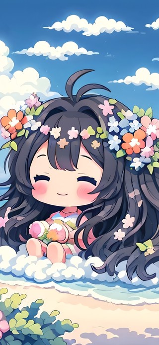 4k可爱海滩女孩